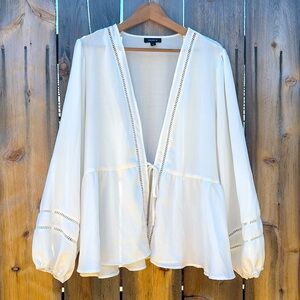 TORRID Boho Tie Front Puff Sleeve Peasant Top Beachy Summer Women’s Plus Size 4